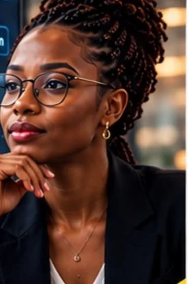 Experte en innovation pensive devant un écran